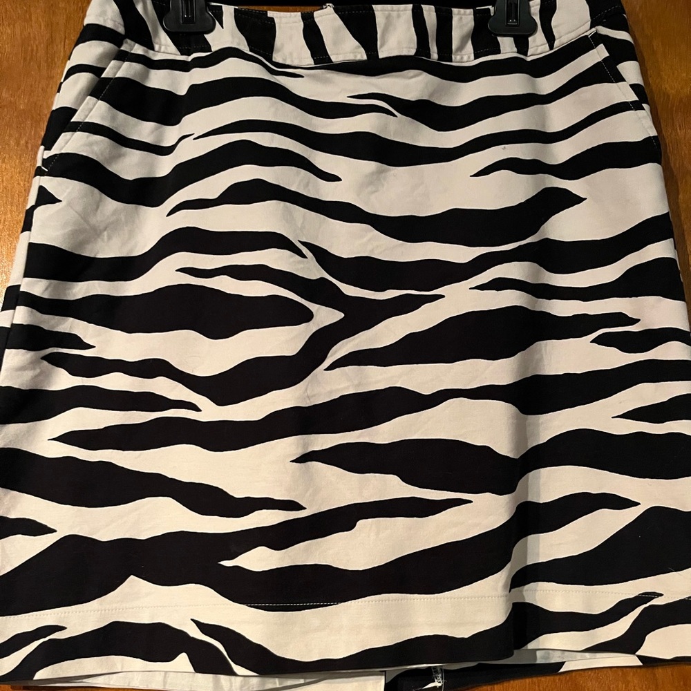 Zebra print skirt.
